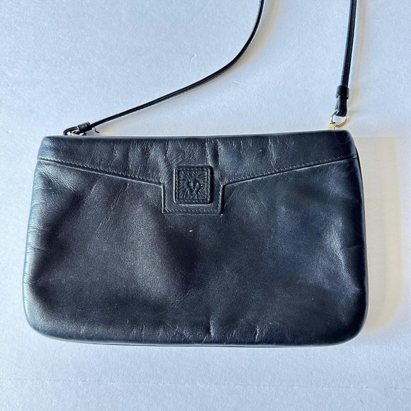 VTG Anne Klein For Calderon Handbag Women Black Bag Crossbody Shoulder Clutch - Picture 2 of 10